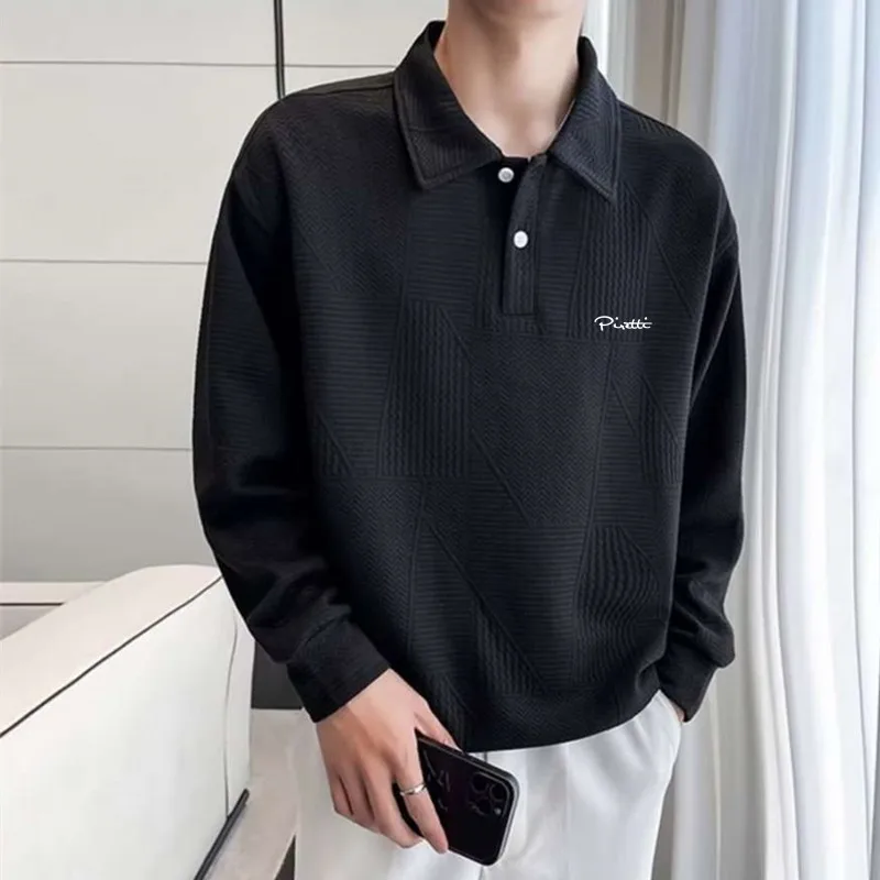 

2024 New Men's Golf hoodie T-shirt lapel Long-sleeved tops Spring Golf Coat POLO shirt Korea men golf sportswear Golf clothing