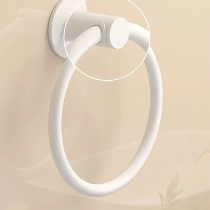 Simple Towel Ring Without Punching Bathroom Towel Hanging Space Aluminum Alloy Ring Bathroom Rack Non-slip RingZF218