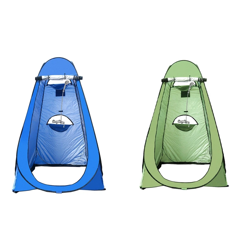 

Portable 3 Windows Outdoor Camping Tent Shower Tent Simple Bath Cover Changing Fitting Room Tent Mobile Toilet