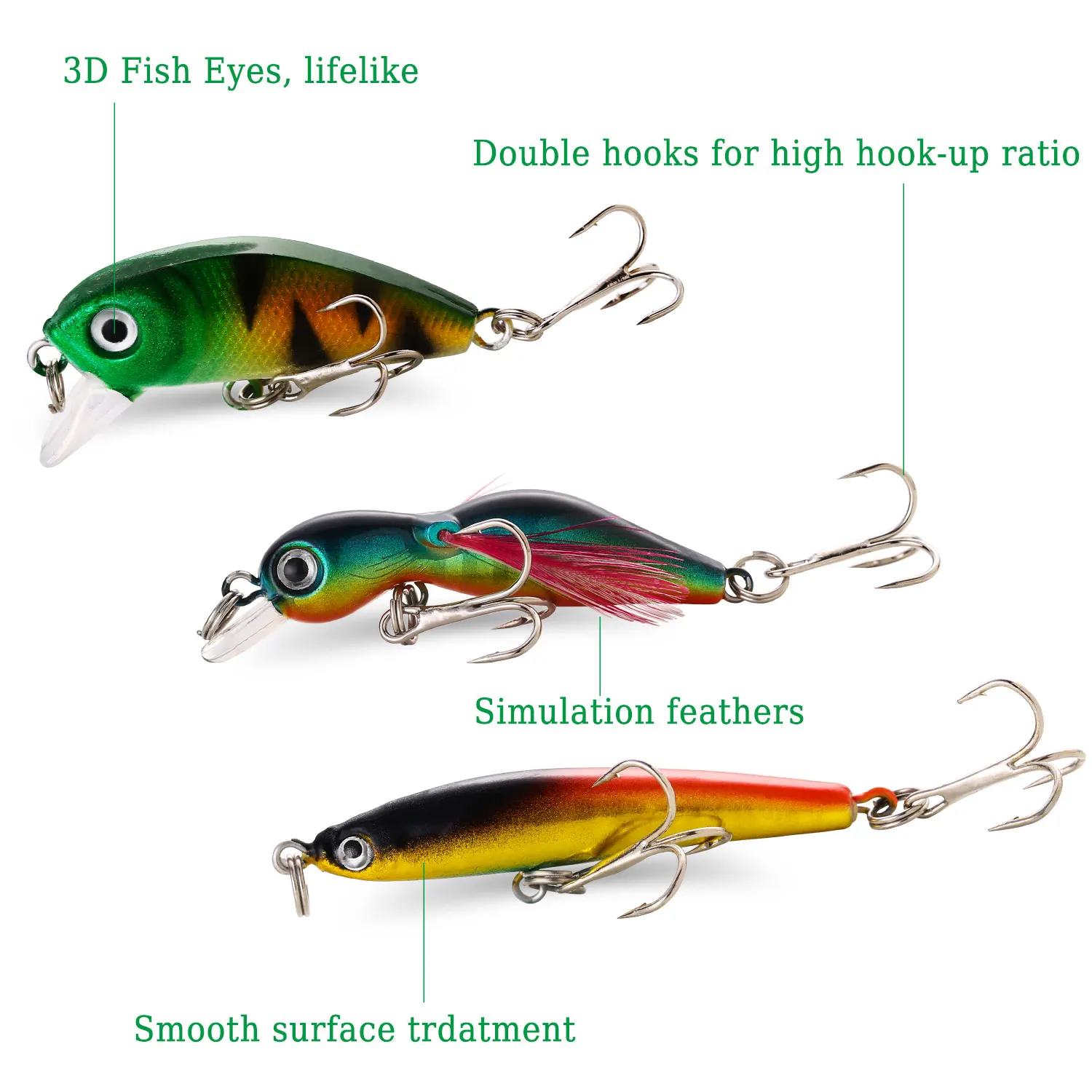 Bass Fishing Lure Wobbler Set 2