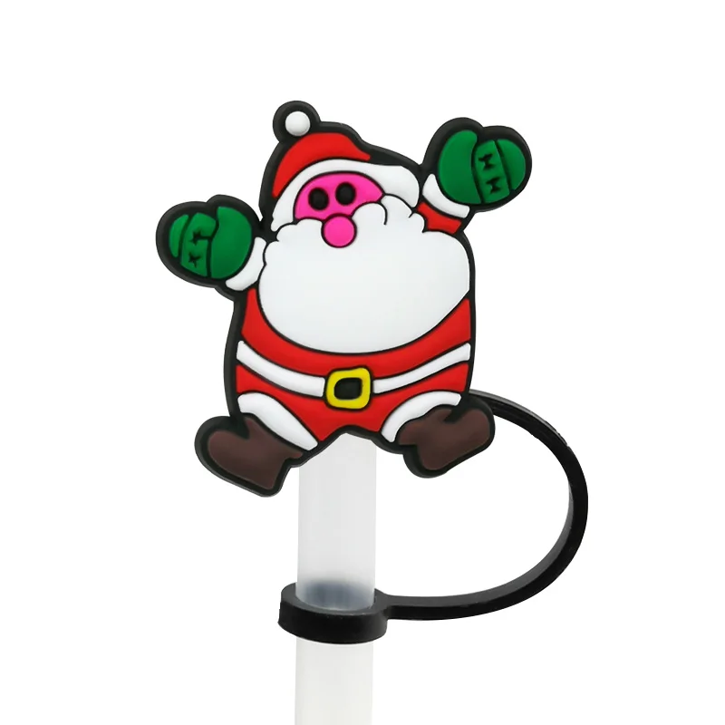 Christmas Style Silicone Straw Cover Accessories 1/30PCS 8mm Straw Topper for 30&40Oz Cups Dustproof Cap Christmas Gifts silicone straw cover