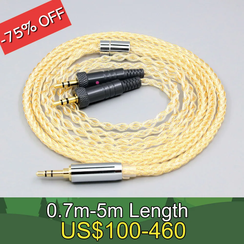 

8 Core 99% 7n Pure Silver 24k Gold Plated Earphone Cable For Sony MDR-Z1R MDR-Z7 MDR-Z7M2 With Screw To Fix Headphone LN008413