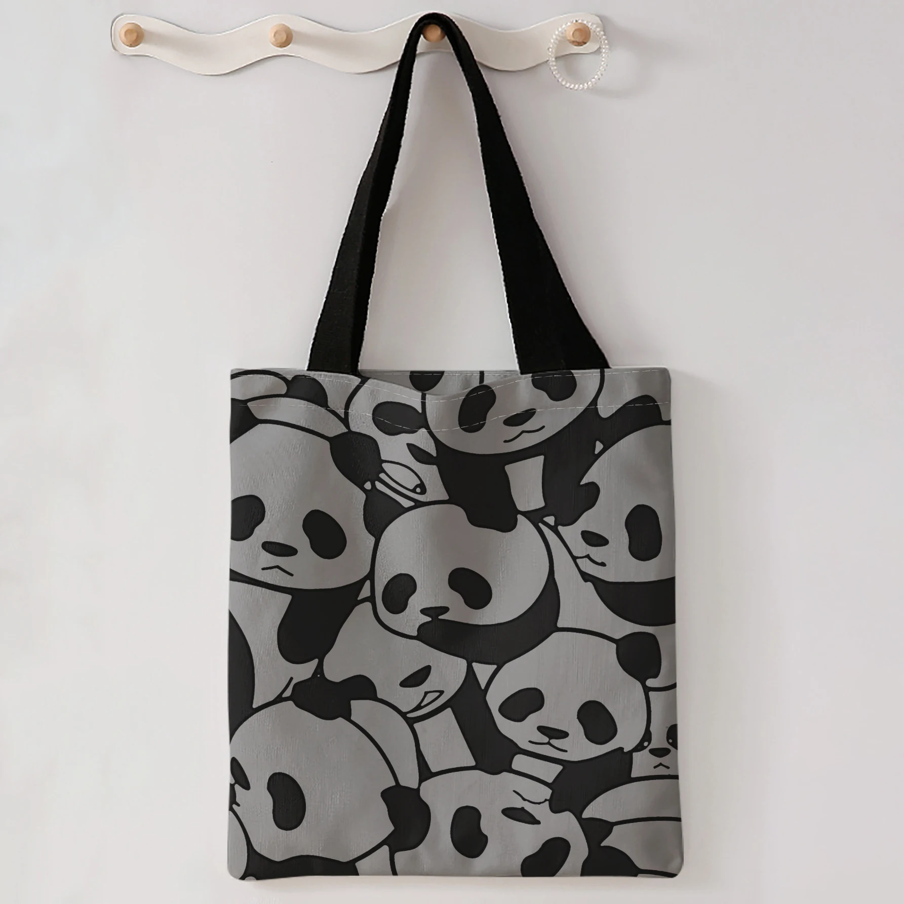 Panda Pattern Canvas Multifunctional Fashion Bag