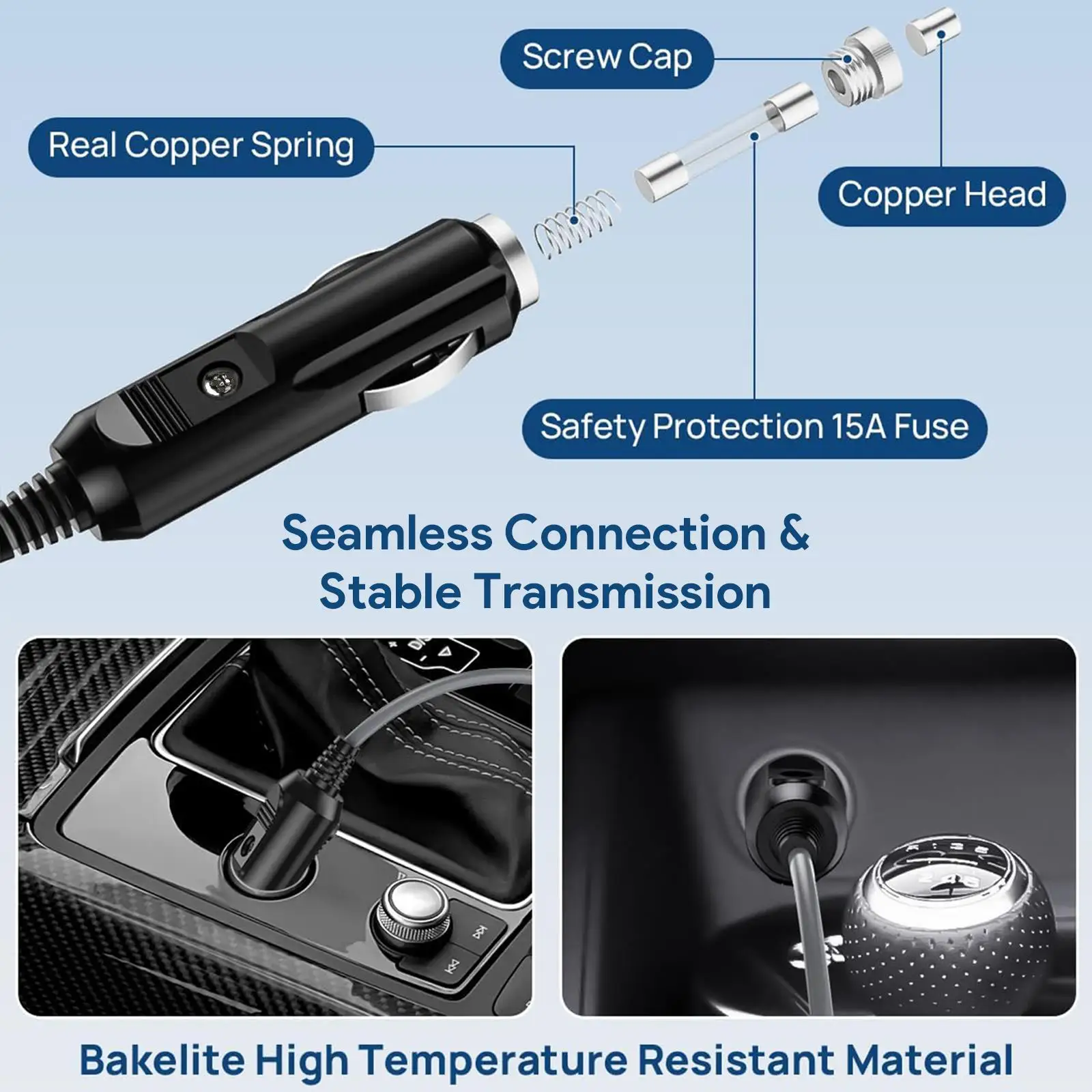 For Starlink DC Power Cable Direct to Cigarette 12V Adapter Power Cable for 16FT/5M Starlink Mini Waterproof DC Male to Lighter