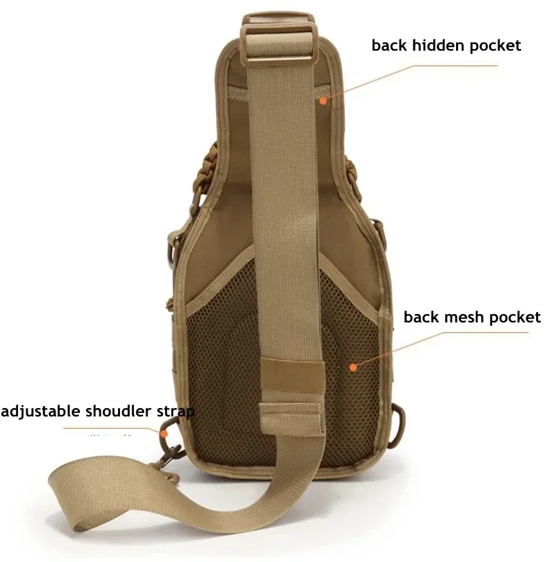 Camo Oxford Chest Bag Sling Backpack for Outdoor Camping