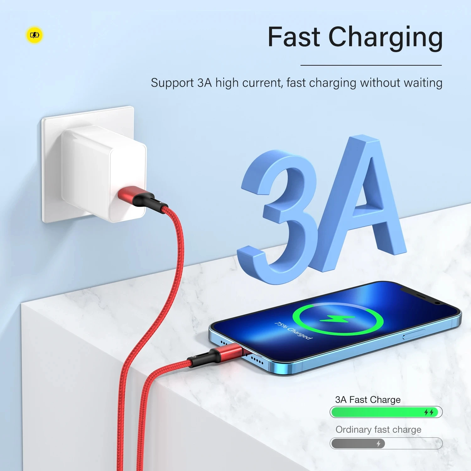 Premium Nylon Braided 3A USB Fast Charging Cord