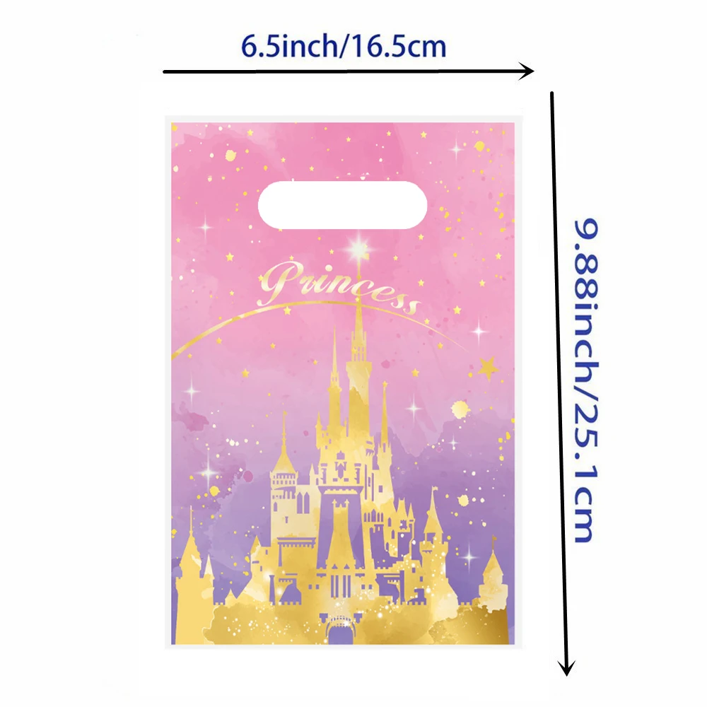 25 Pack Princess Castle Party Favor Bags – Light Pink Gift Bags With Handles For Birthday, Baby Shower & Gender Reveal
