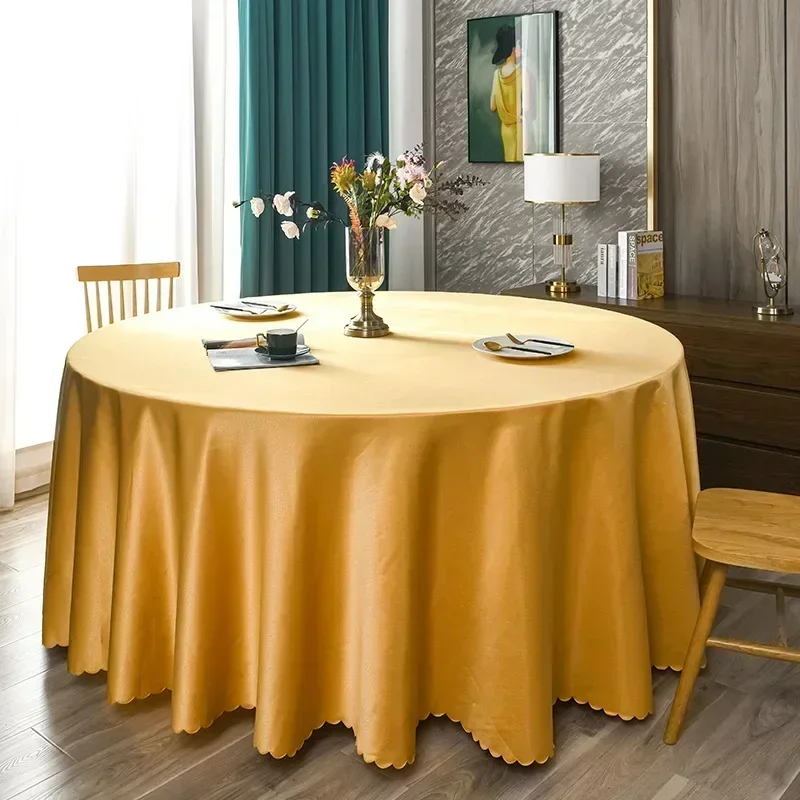 

2024 New Table cloth polyester tablecloth round table cloth circular solid white