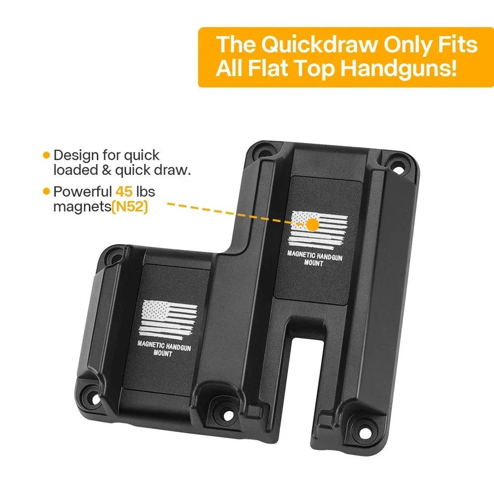 Concealed Magnetic Gun Holder for Car and Wall – Secure 2-in-1 Magnet Mount Holster
