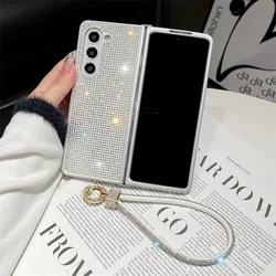 Luxury Bling Glitter Diamond Phone Case - Shockproof TPU Frame Cover - Galaxy Z Fold4 (White)