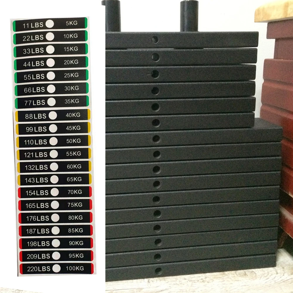 Fitness Equipment Weight Stickers Gym Weight Block Stack Labels Number Stickers PP 119*18mm Tool Accessories for barbells