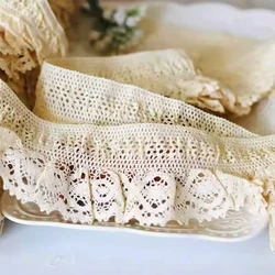 Premium Crochet Cotton Lace Trim for DIY Sewing and Crafting Projects (Beige)
