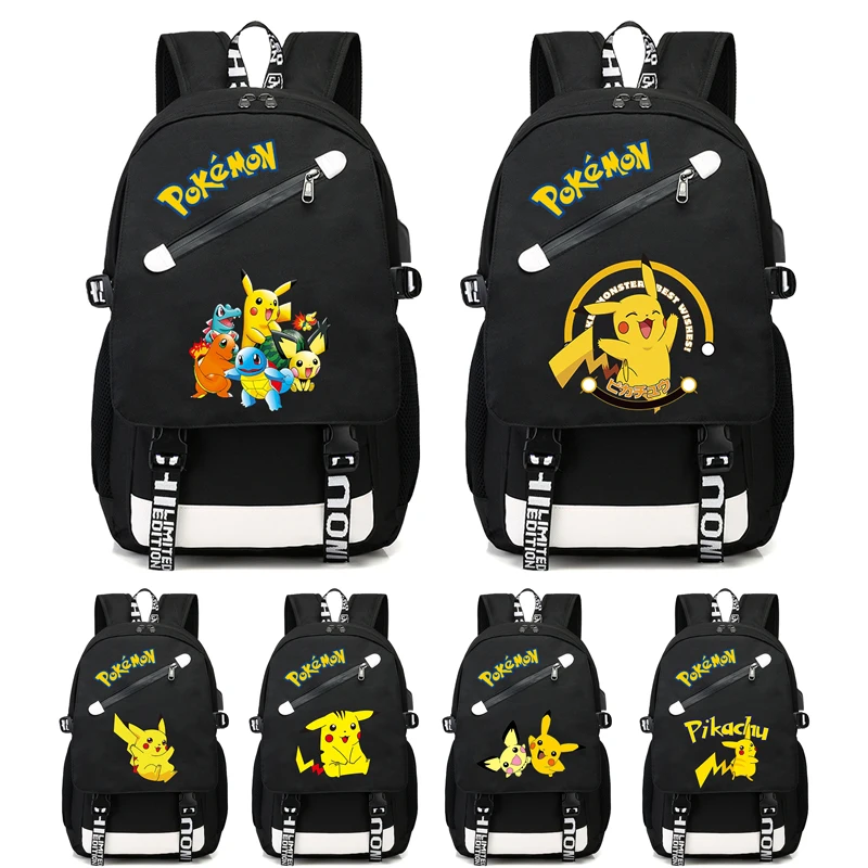 

Anime Pokemon Pikachu Cartoon Bagpack Waterproof Students Boys Girls Backpack Children Teenager Schoolbag School Bag Mochilas