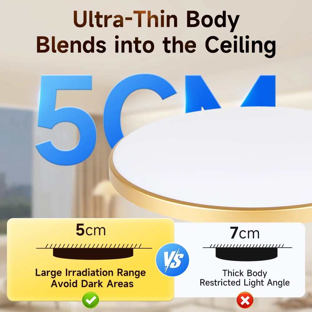 Enhanced Multicolor Dimmable LED Ceiling Lamp with Remote Control
