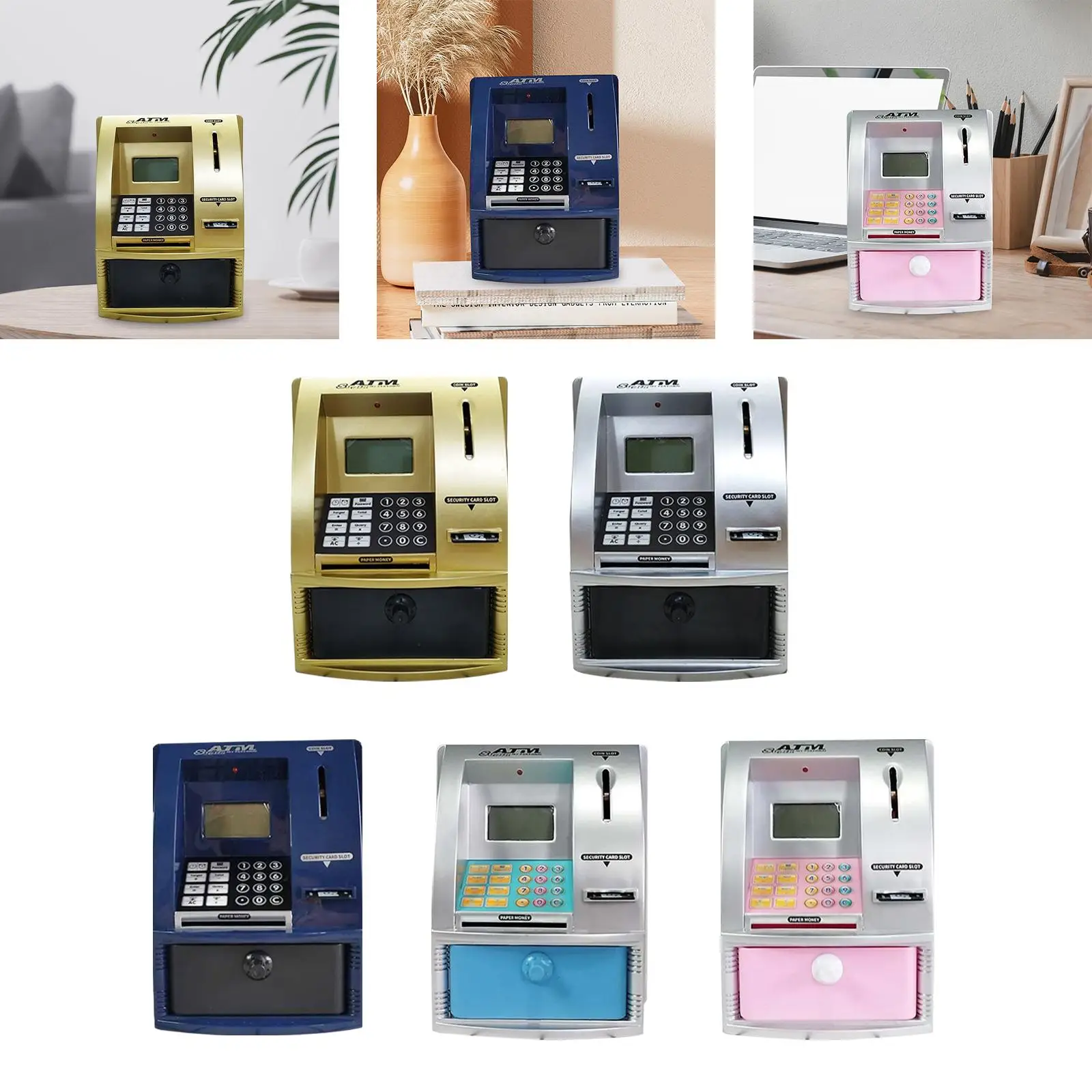 ATM Piggy Bank for Kids Electronic Coin Money Bank Safe Money Jar for Children Ages 3 4 5 6 7 8 Years Old Birthday Gifts