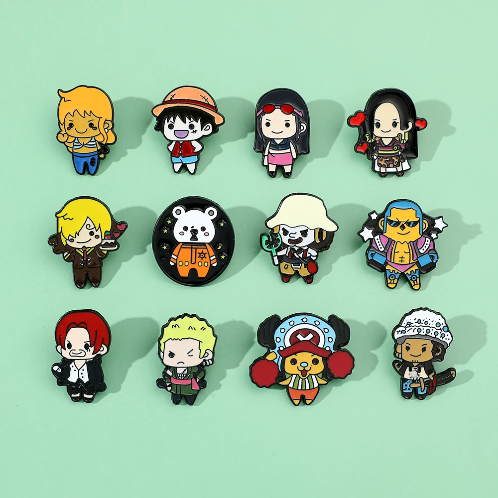 Desenhos animados One Piece Anime Badges, Cute Luffy, Zoro, Sanji