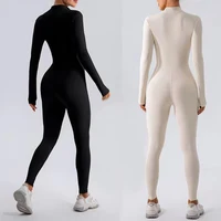 Warm Thin Fleece Jumpsuits Women's Tracksuit Winter One-Piece Sports Suit Black Fitness Jumpsuit Long Sleeves Workout Bodysuit - Image 5