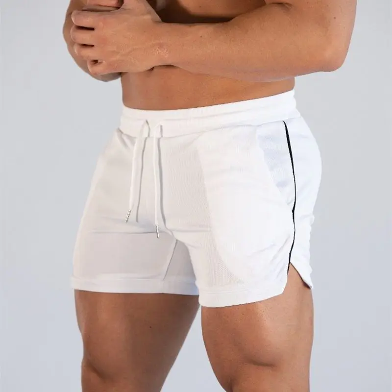 Summer New Beach Casual Men's Shorts Mesh Quick Dried Sports Pants Solid Color Running Exercise Triad Pants