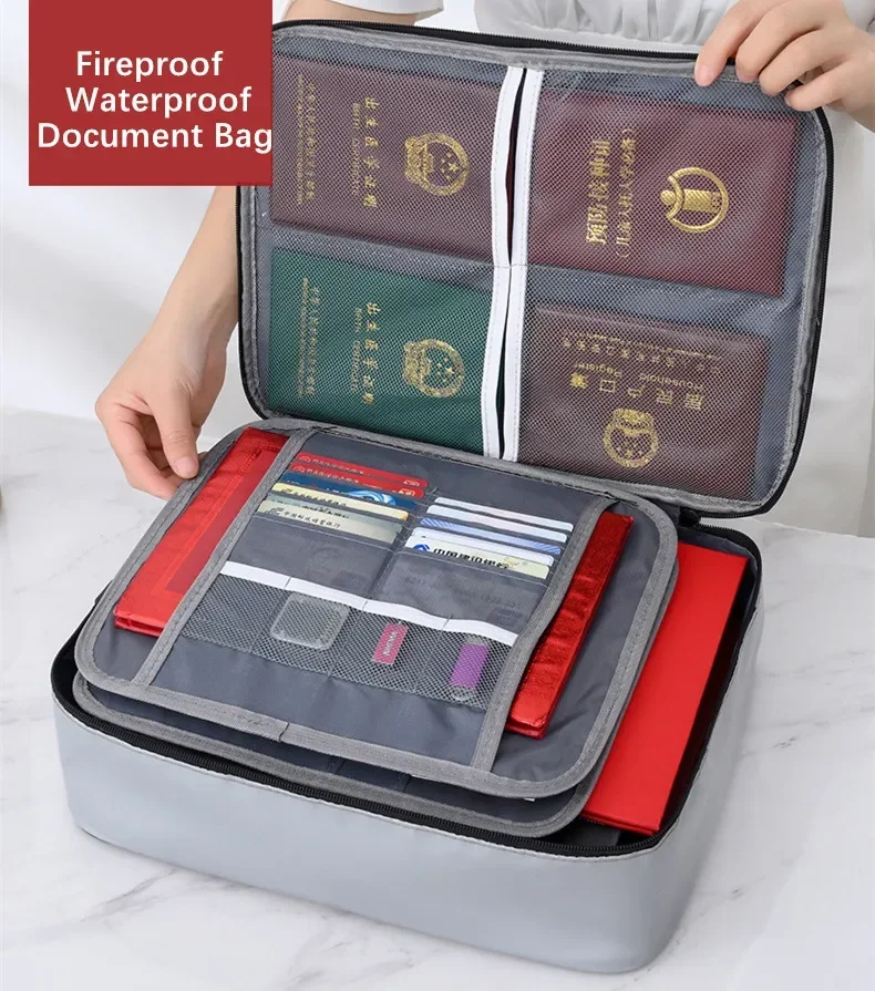 

Противопожарная водонепроницаемая сумка для хранения документов на молнии, аксессуары для безопасности, Сумка для документов, Портативная сумка для деловых людей, дорожная коробка
