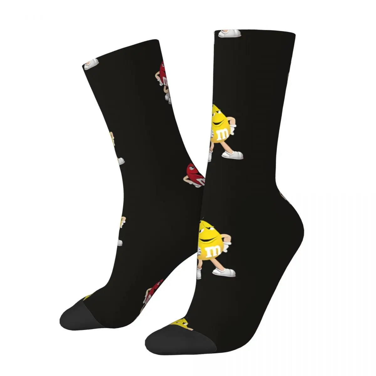 thumbnail image 1 of Calcetines divertidos de chocolate para hombre, colección de personajes de caramelo, estilo vintage Harajuku, hip hop, novedosos, sin costuras, con estampado de regalo, 1 of 7