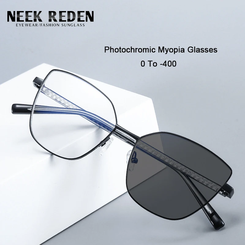 

Retro Cat Eye Photochromic Myopia Glasses Alloy Frames Women Prescription Nearsighted Eyelasses 0 -0.5 -0.75 -1.25 -3.25 -4.0