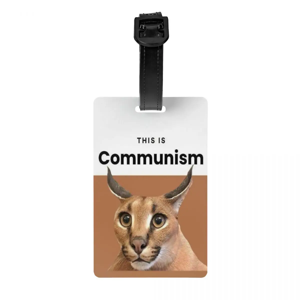 

Communism Floppa Cute Meme Luggage Tags for Travel Suitcase Caracal Cat Privacy Cover Name ID Card