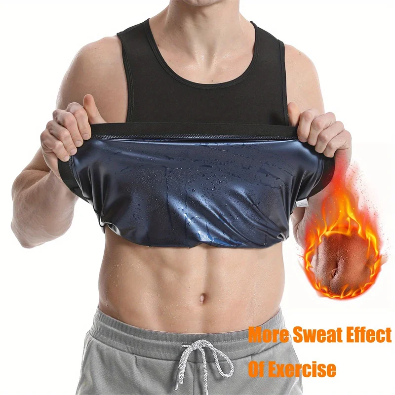 Men Sauna Vest Workout Sweat Tank Top Waist Trainer Men Compression Sweat Enhancing Vest