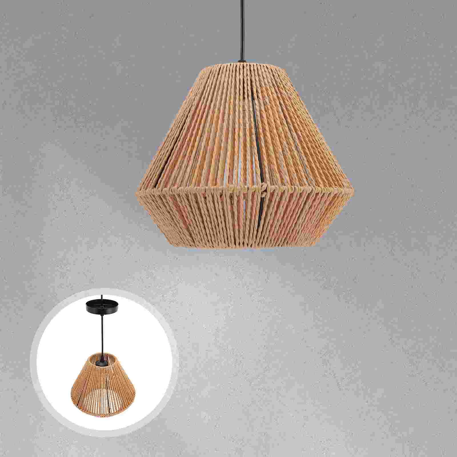 

Rattan Chandelier Ceiling Lamp Lampshade Pendant Lights Woven Shades Fixtures