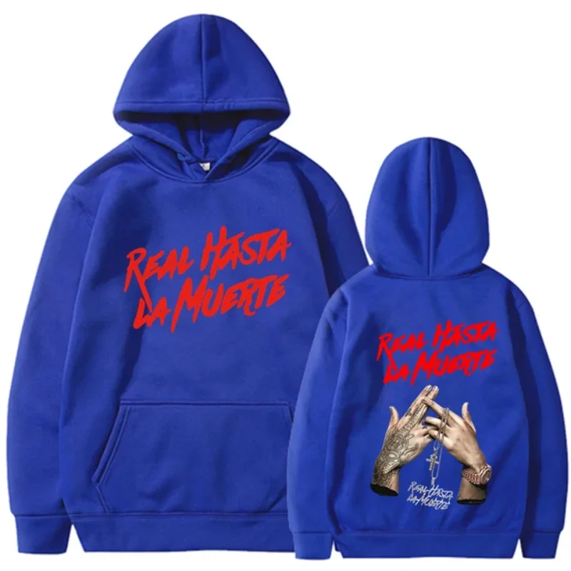 Spring and Autumn Hooded Anuel AA Real Hasta La Muerte Printed Sweatshirt Streetwear Rapper Loose Pullover Casual Hooded Top3 4