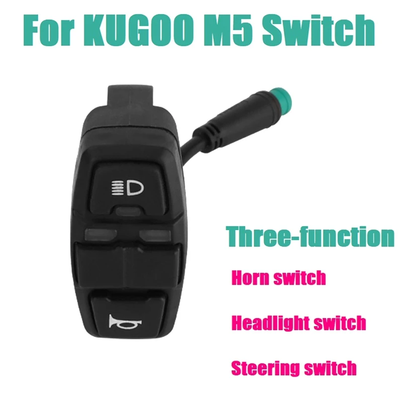 

Контроллер переключателя для электрического скутера KUGOO M5, аксессуары, 3-функциональный гудок, контроллер рулевого управления фары