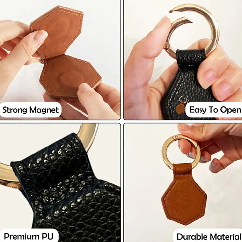 Magnetic Hat Cap Clips PU Leather Clips For Traveling Bags Magnetic Hat Keeper Backpack Luggage Essentials Bag Hat Holder