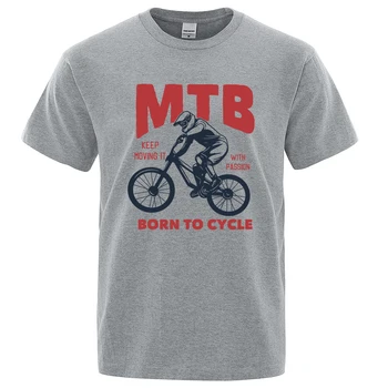 Mtb 남성용 통기성 티셔츠, 여러 가지 빛깔의 면 티, 루즈한 오버사이즈 상의, 사이클링, 열정으로 계속 움직이는 티셔츠, 여름