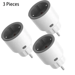 WiFi Smart Plug with Energy Monitoring and Voice Control - 16A - EU Plug (3 Pieces)
