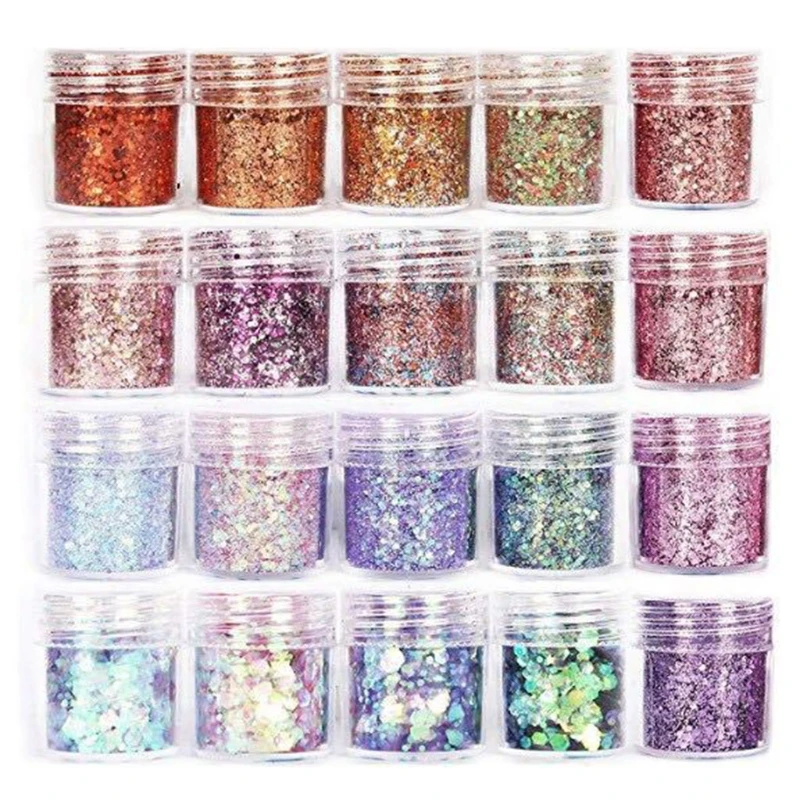 

MXME 20 Bottles Sequins Resin Shinning Filling Glitter Powder Resin Filler