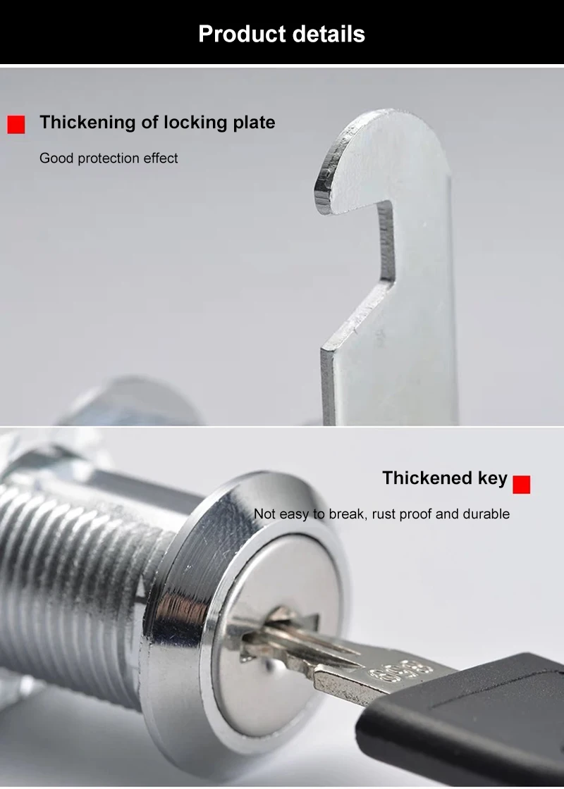 Description Picture 6 of item1/2/4PCS Cylinder Locks Door Cabinet Mailbox Padlock Drawer Cupboard Box Lock With 2 Keys Cam Locks For Furniture Hardware