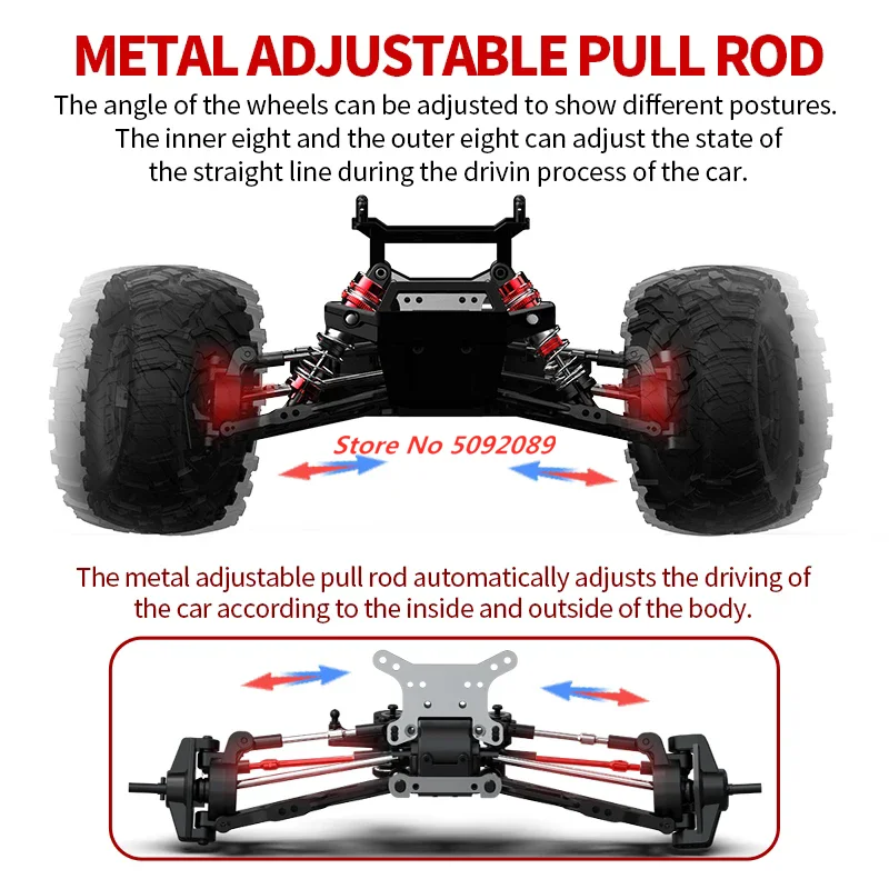 1:10 RC Cars & Trucks high-speed remote control drift racing car 2.4G 4WD alloy metal auxiliary wheel 4WD lighting 70KM/H