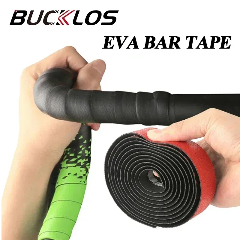 

BUCKLOS Road Bike Bar Tape Anti-Vibration EVA PU Handlebar Damping UltraLight Cycling Belt Racing Drop Bar Bicycles Accessories