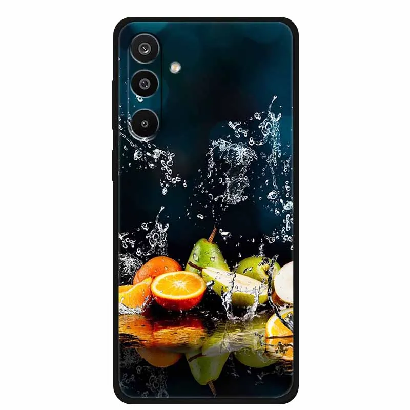 Floral Printed Silicone Phone Case - Black TPU Cover