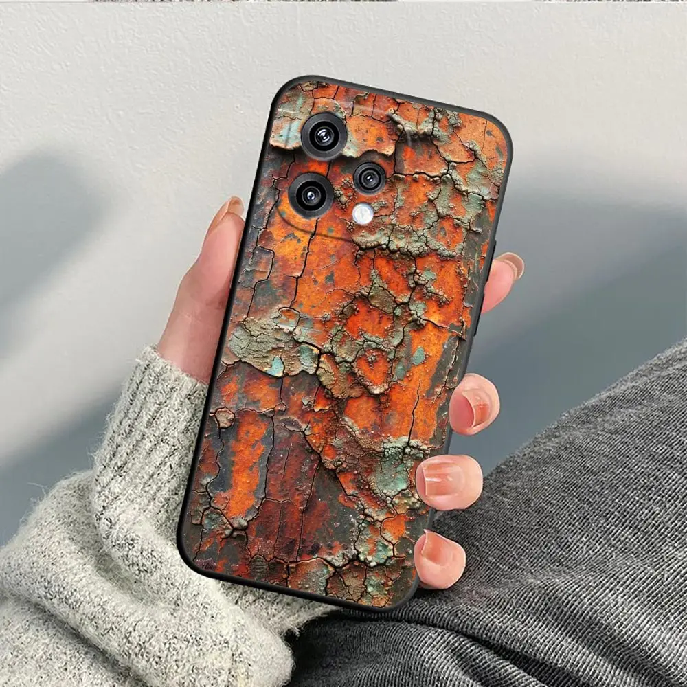Durable TPU Phone Case with Coarse Metal Texture and Rustic Finish