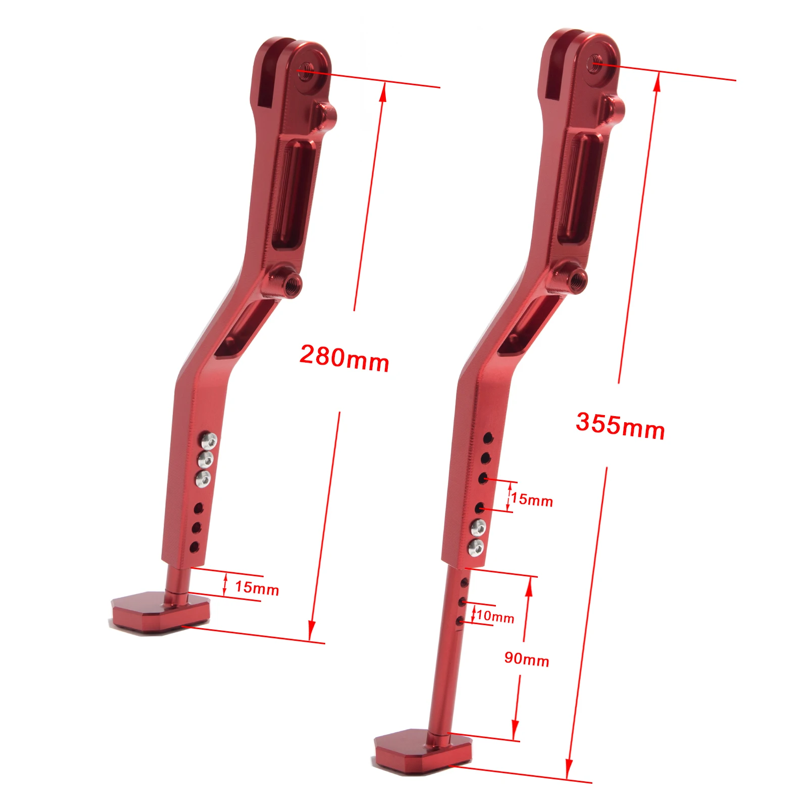 JFG RACING Motorcycle Kickstand For Sur Ron X/S Light Bee - Orange Anodized Iron Side Stand Assembly Replacement