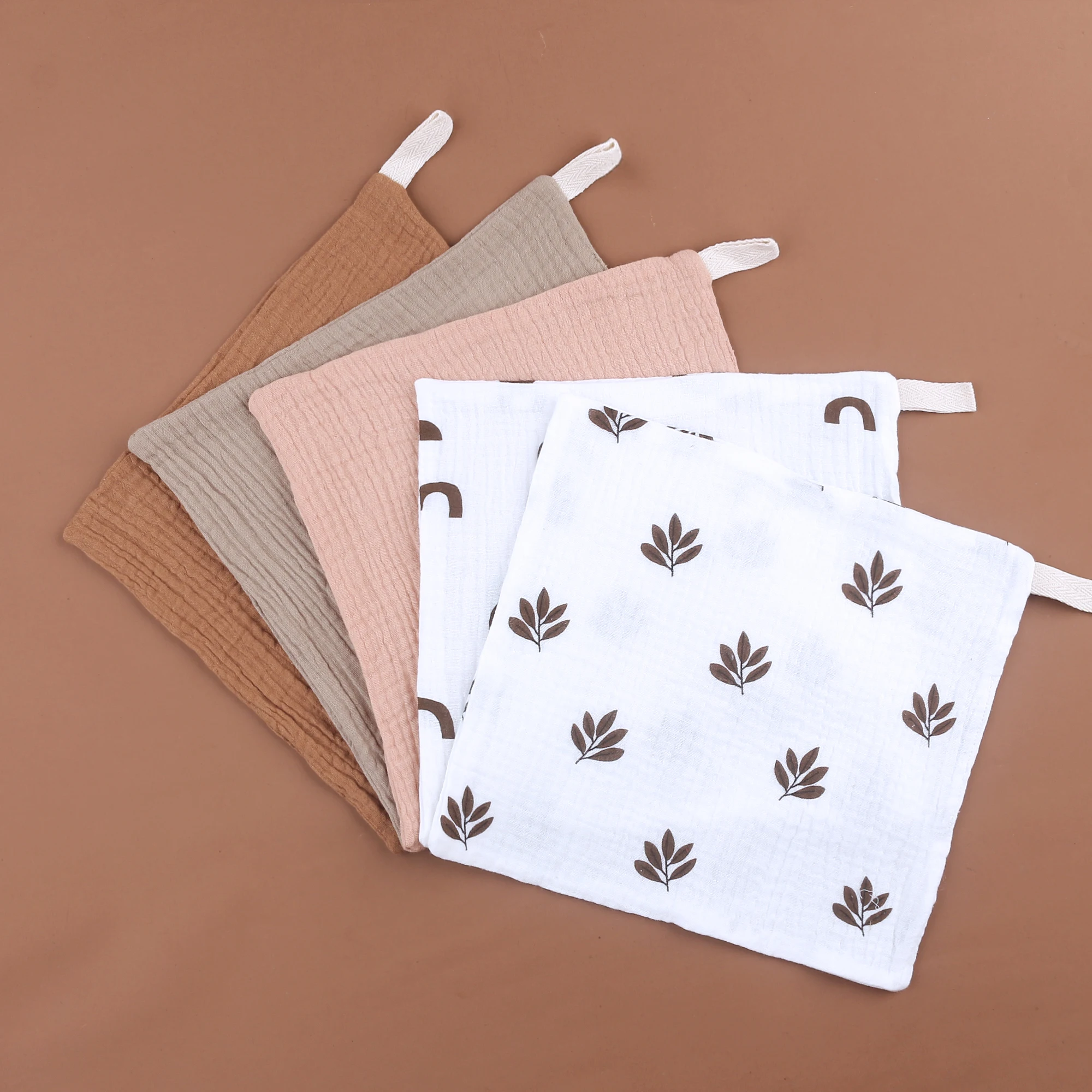 Muslin Cotton Baby Face Towel 5pcs/Sets Newborn Soft Absorbent Gauze Baby Hand Towels Kids Burp Cloths Newborn Stuff