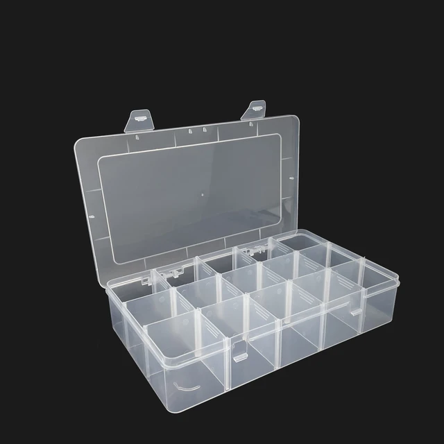 15 Grid Large Transparent Adjustable Organizer Storage Container Compartment  Plastic Storage Box Component Screw Holder Display - AliExpress