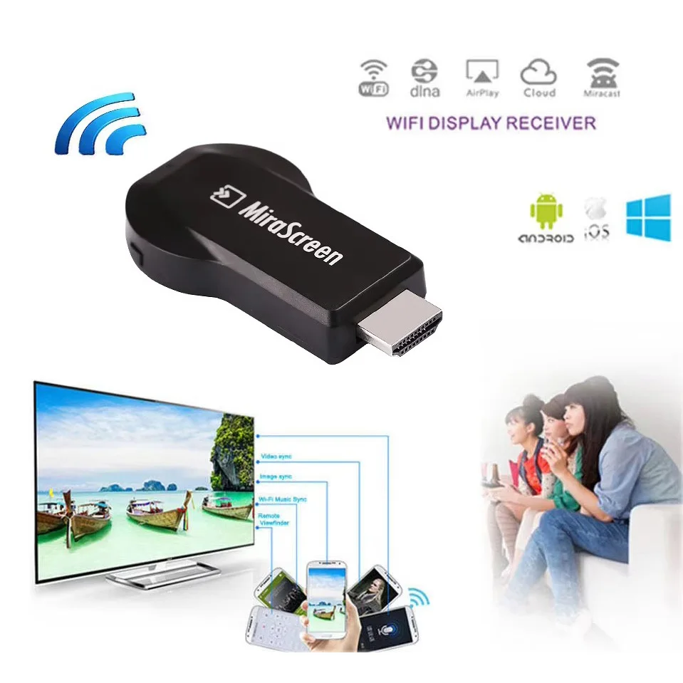 Kablosuz Ekran Yansıtma Paylaşımı HDMI Video Alıcısı TV çubuk mini PC Ekran Dongle Adaptörü Iphone 11 12 15 16 Android Telefon TV'ye