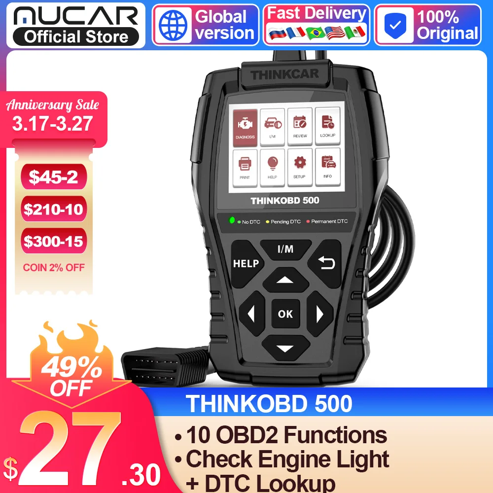 

Диагностический сканер THINKCAR THINKOBD 500, PK ELM327