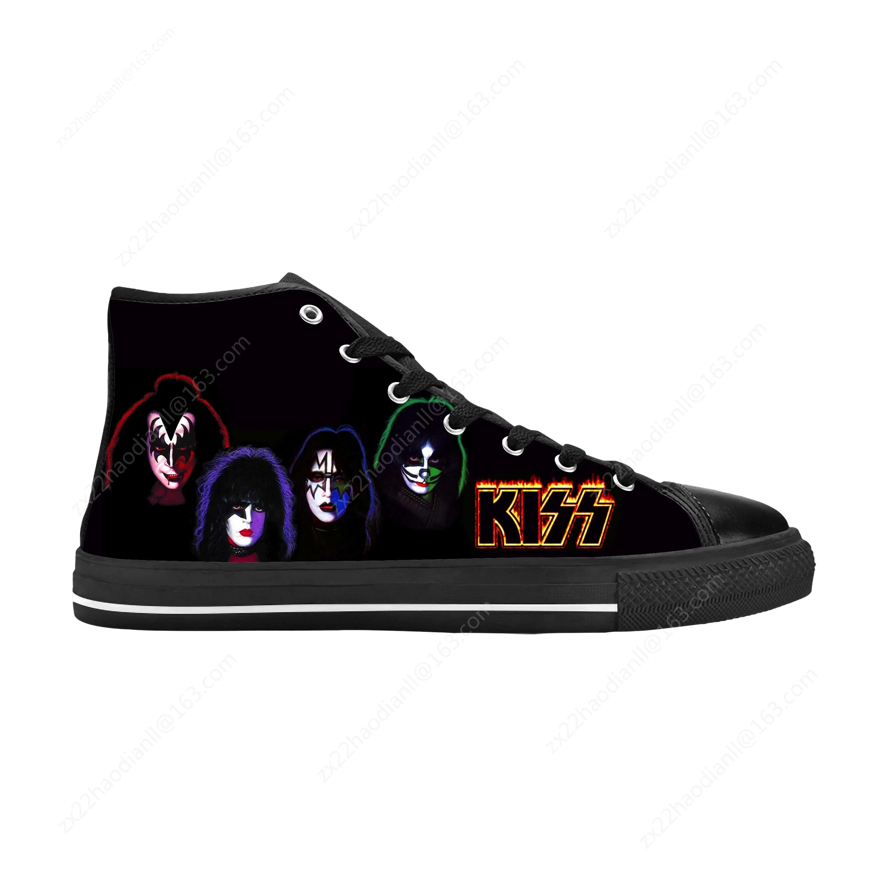 Rock Band Heavy Metal Music Singer Guitar Kiss Casual Cloth Shoes High Top Comfortable Breathable 3D Print Men Women Sneakers