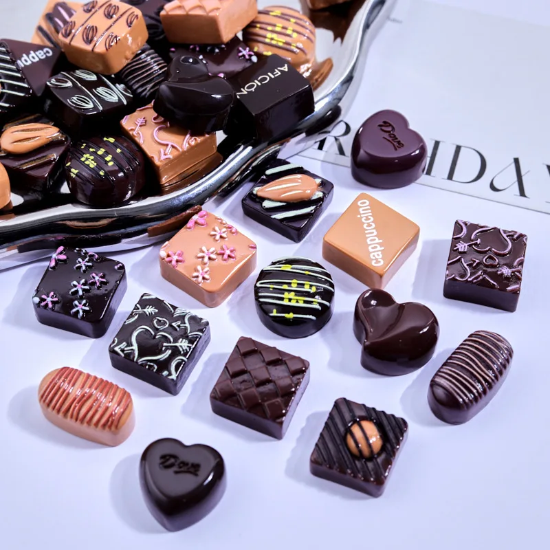 

100 шт. каучуковая имитация еды шоколада с плоским основанием Кабошон Художественное украшение поделки аксессуары для кукольного домика