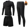 Winter Thermal Underwear Men's Warm First Layer Men's/Kids Underwear Set Plus Fleece Compression Quick Dry Second Skin Trousers 3