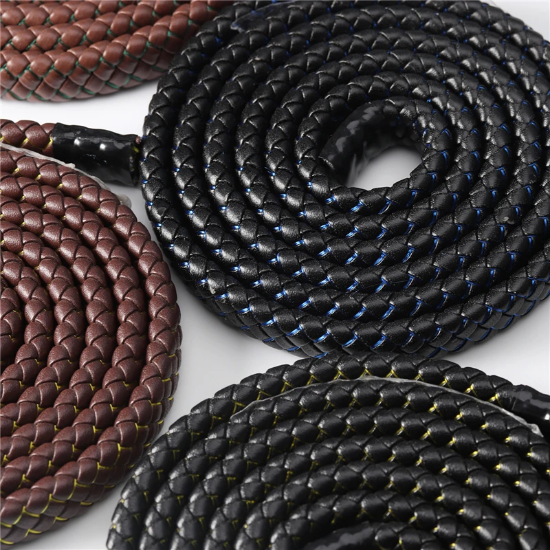 1M/Lot 12mm Braided PU Leather Cords Flat Strong Rope For Ornament Making DIY Sewing Crafts Handmade Clothing Charm Accessories