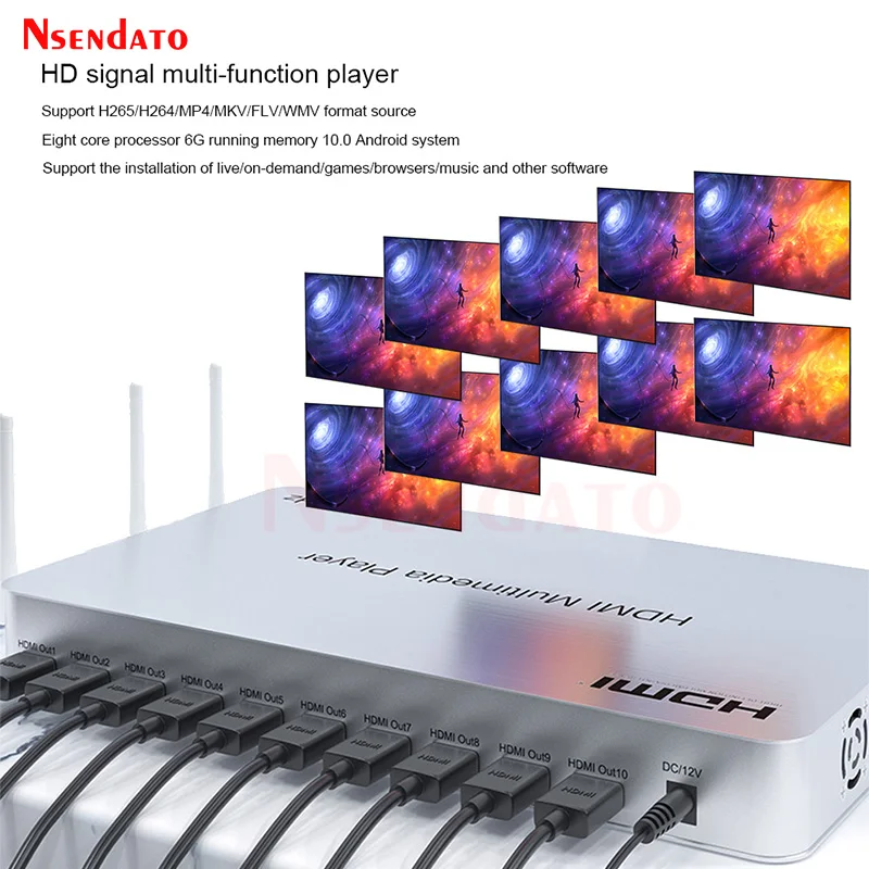 8K 60Hz HDMI Media Player Muitimedia Box H.265 HDMI HD Video Media Player for Andriod HDMI Wifi USB MKV RMVB for TV Car