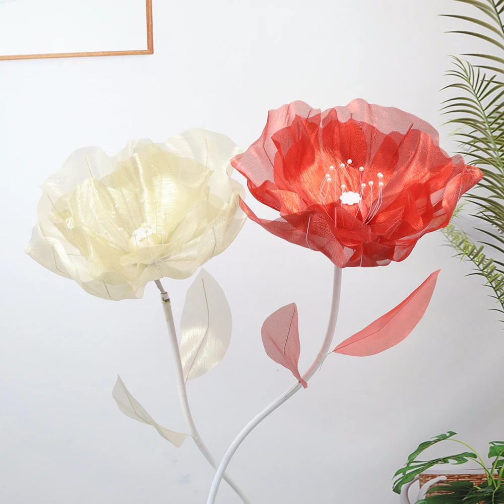

New Wedding Roadmap Flower Wedding Room Decoration Shopping Mall Window Decoration Silk Screen Yarn Flower Finished Product